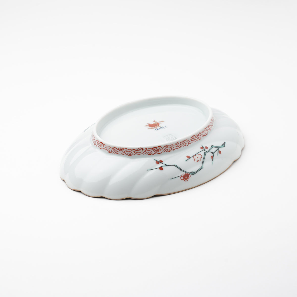雲絵桜花紋 楕円皿