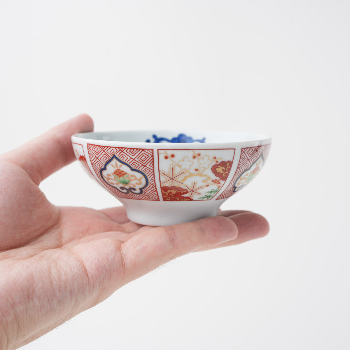 染錦窓絵霊芝文 小付
