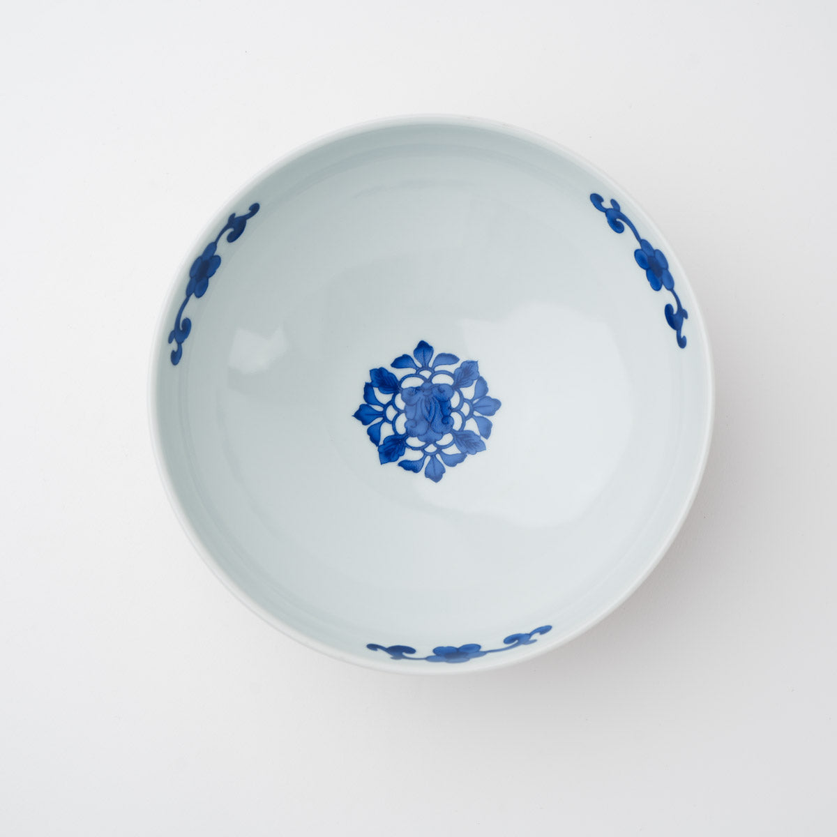 染錦窓絵霊芝文 丸小鉢