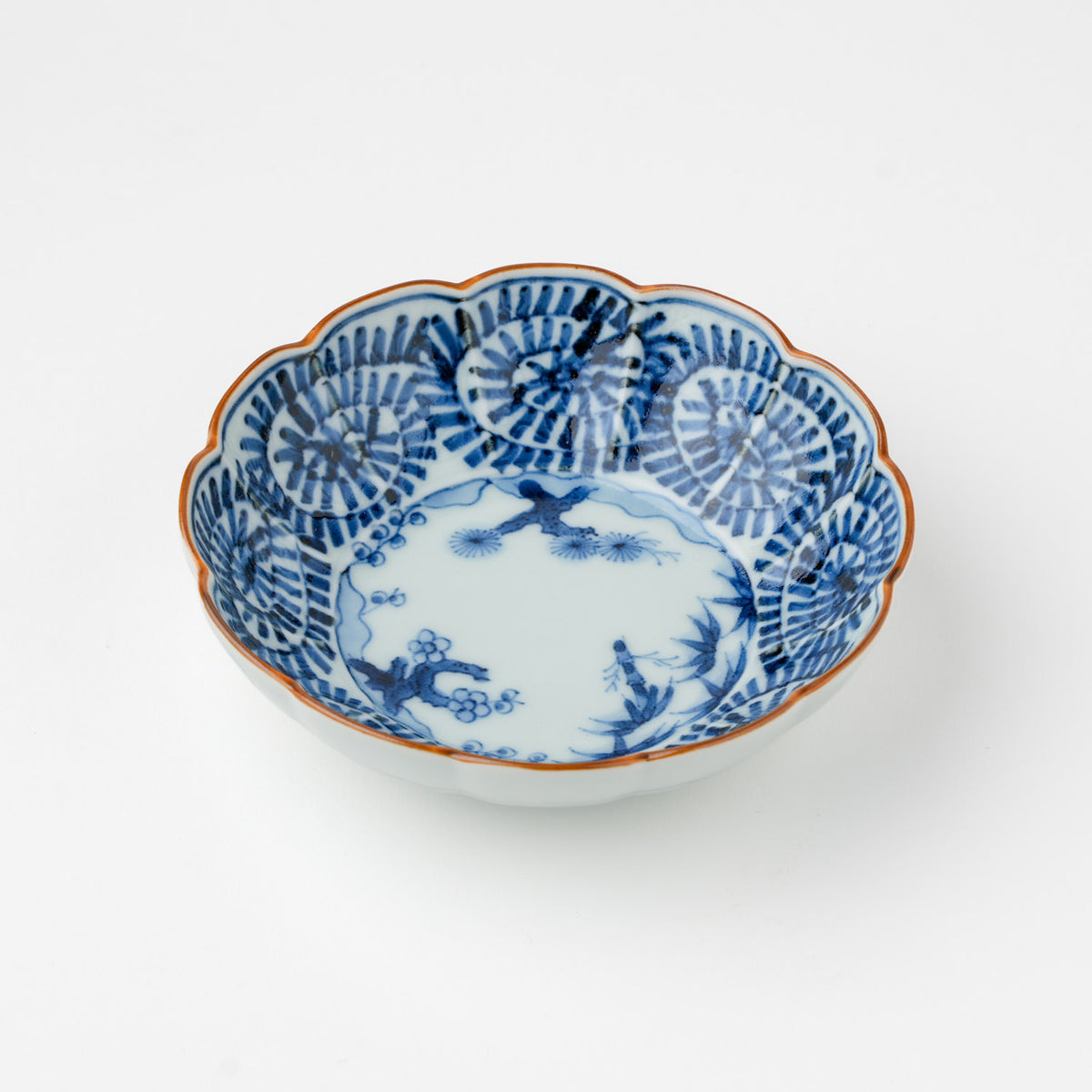 蛸唐草松竹梅 14cm菊割小鉢