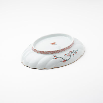 雲絵桜花紋 楕円皿