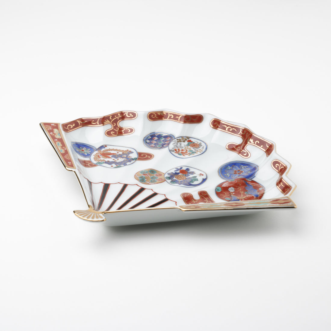 赤濃鳳凰　扇皿