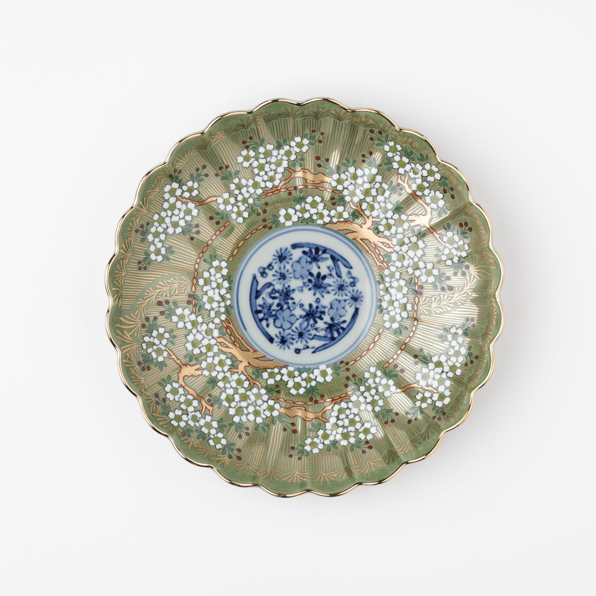 琳派桜樹文 5号皿 15cm