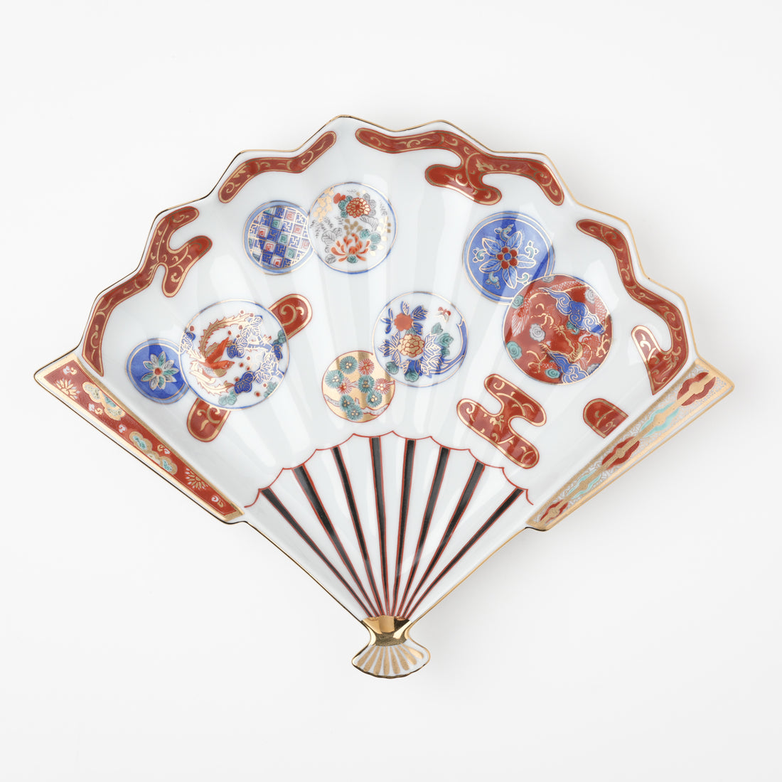 赤濃鳳凰　扇皿