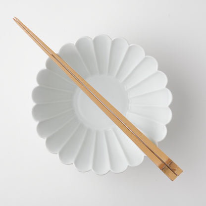 白マット　菊彫反鉢