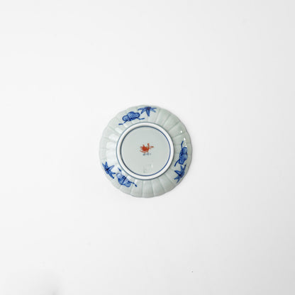 染錦地紋　3.5号皿