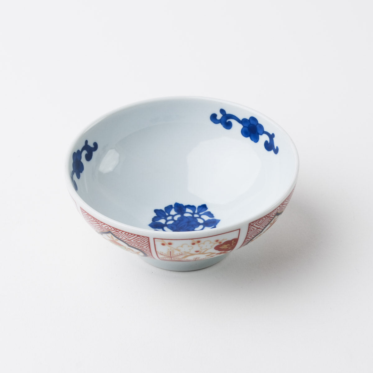 染錦窓絵霊芝文　小付