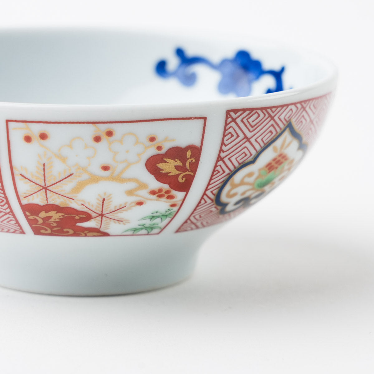 染錦窓絵霊芝文　小付
