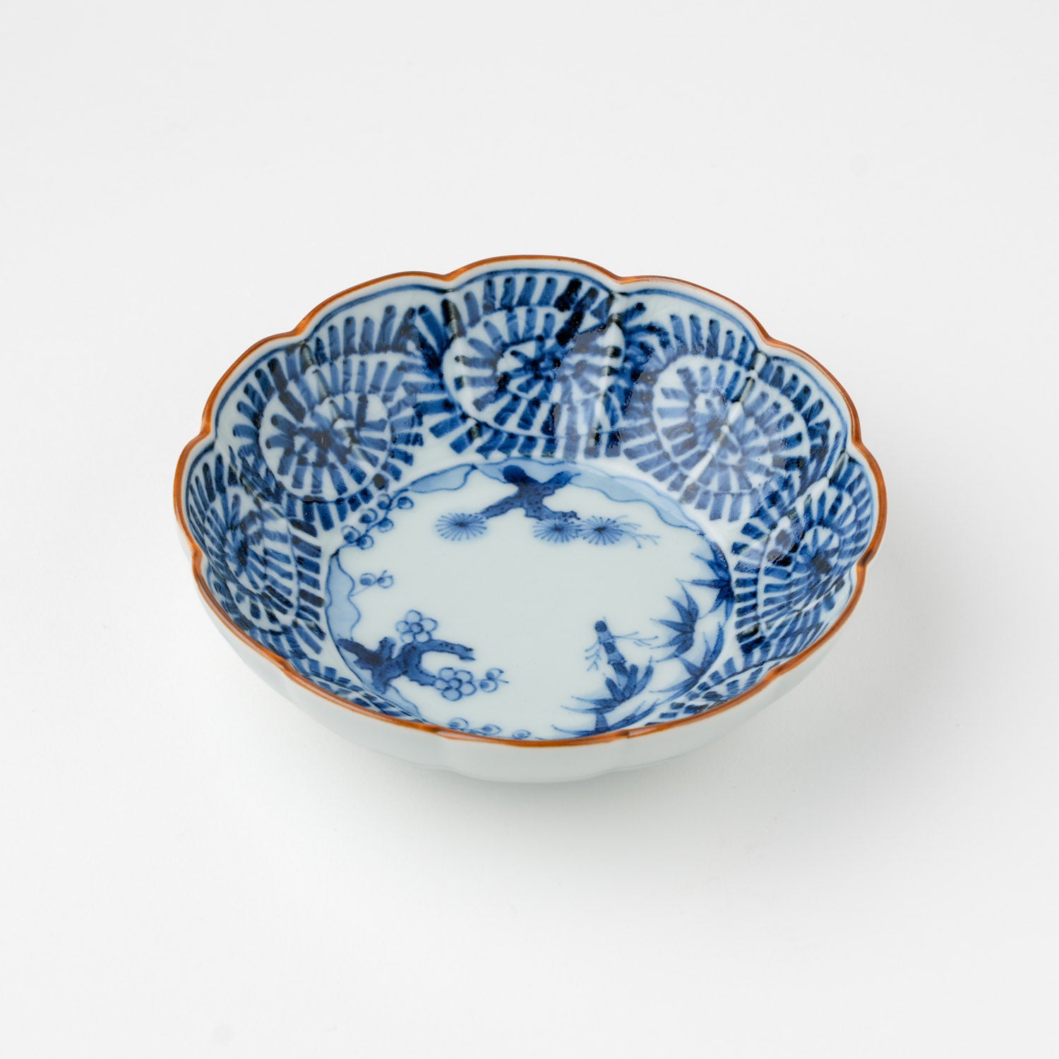 蛸唐草松竹梅 14cm菊割小鉢