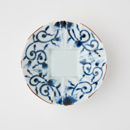 古染唐草 リム切子小鉢 14.5cm