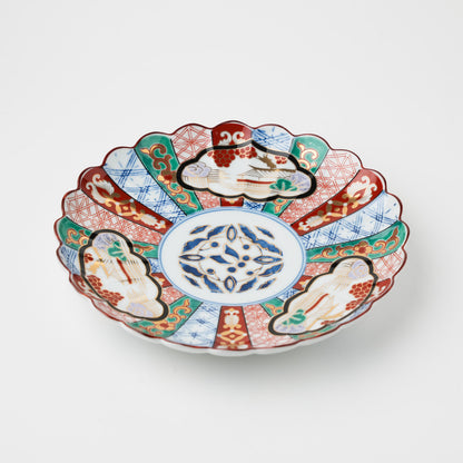 三方割元禄地紋　和皿 19cm