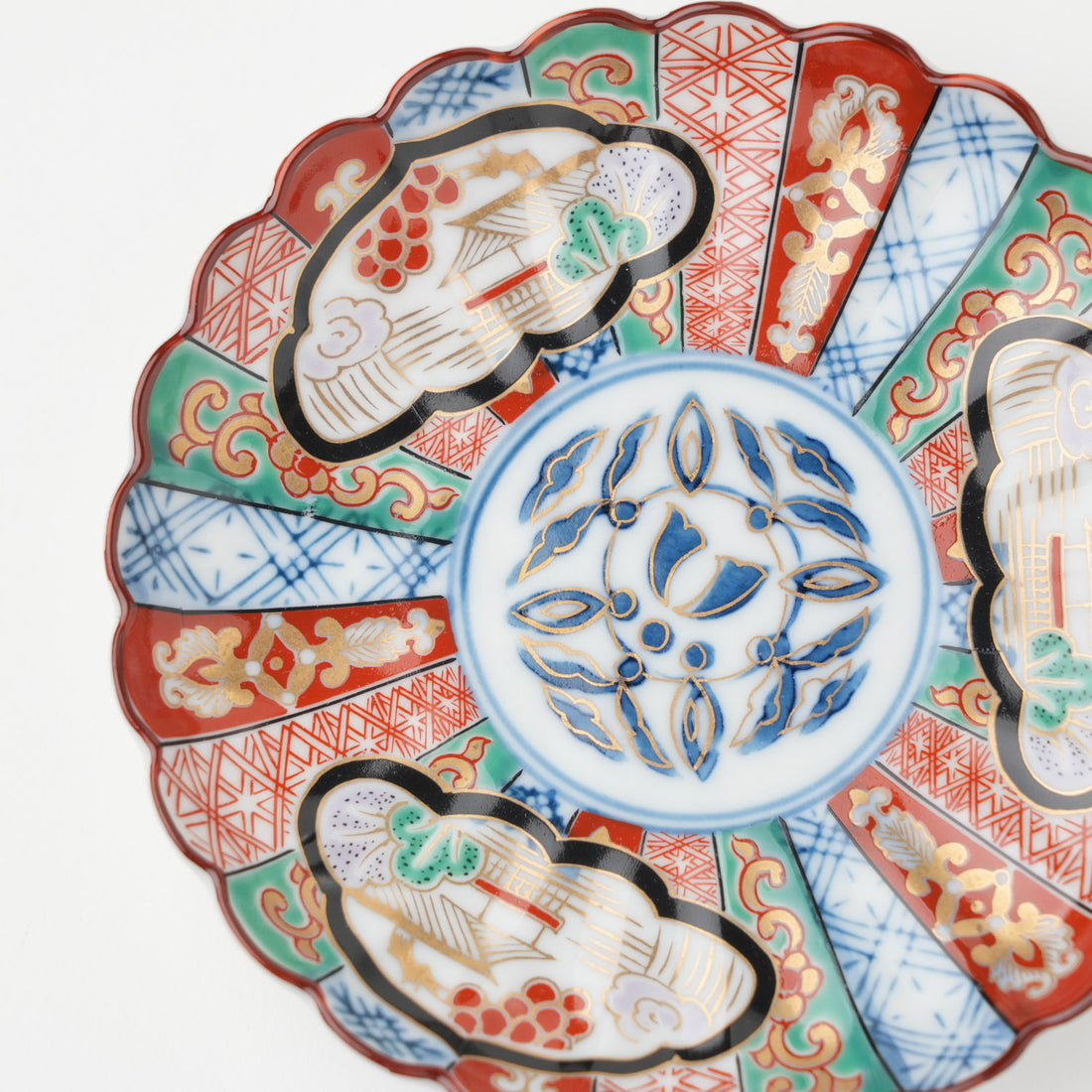 三方割元禄地紋　小皿 10.5cm