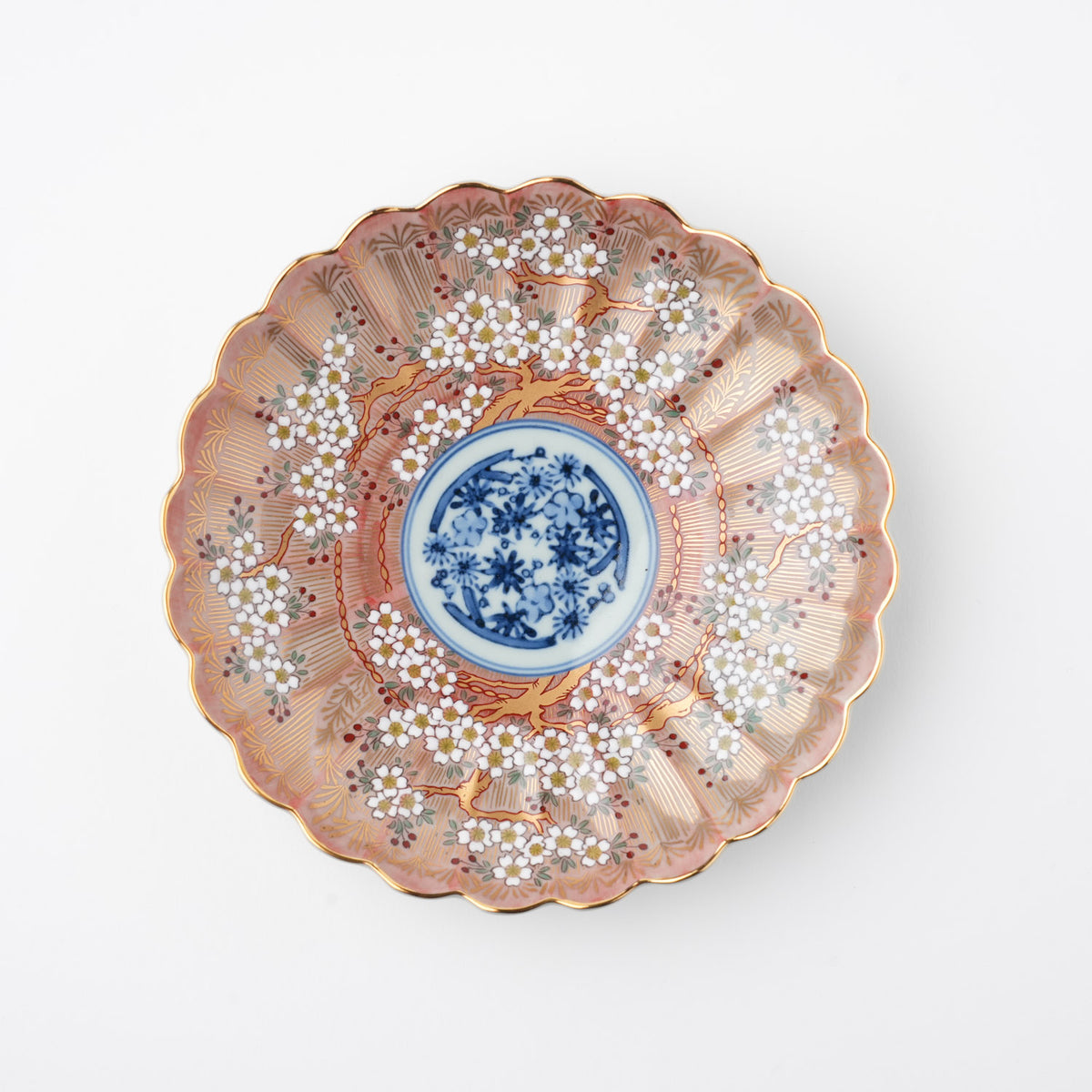 琳派桜樹文 5号皿 15cm